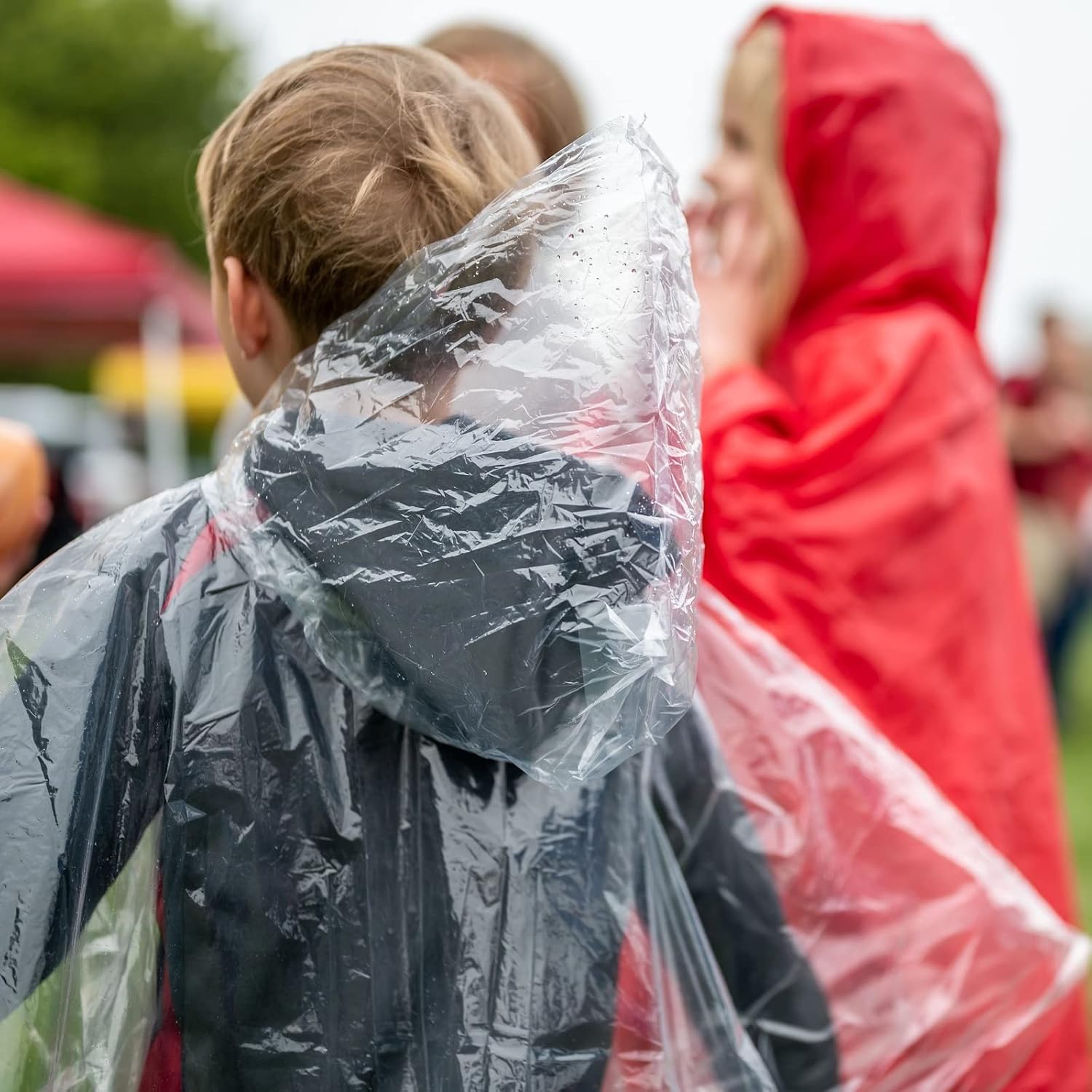 Thumbnail 3 de Juvale Disposable Rain Ponchos with Hoods, 10-Pack, Clear Polyethylene for Kids