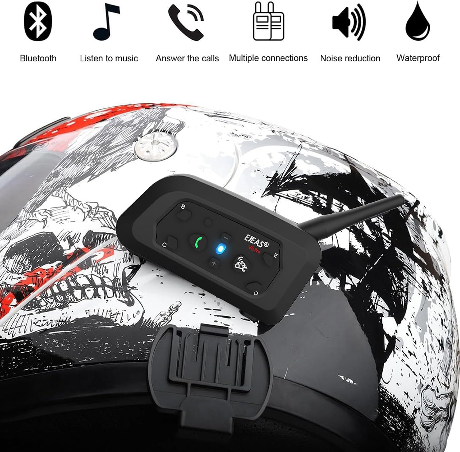 Detalle 2 de Ejeas V6Pro Intercom 1200m para casco