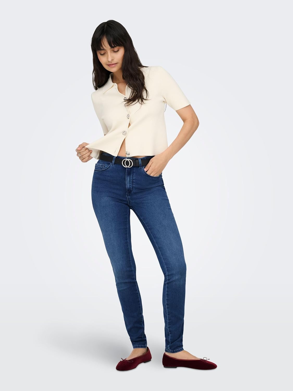 Detalle de ONLY Onlroyal Skinny High-Waist Jeans – Blau, Größe XL (EU 34) von ONLY