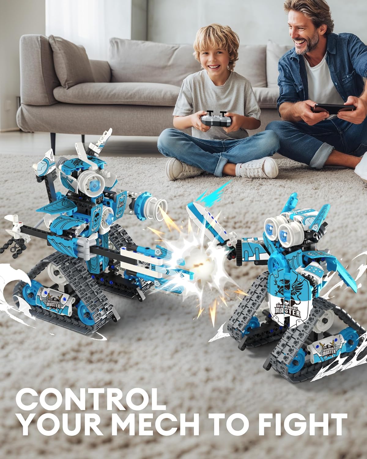 Detalle de Opmind 5 in 1 STEM RC Robot Building Kit — 408PCS Educational Robotics Set for Kids