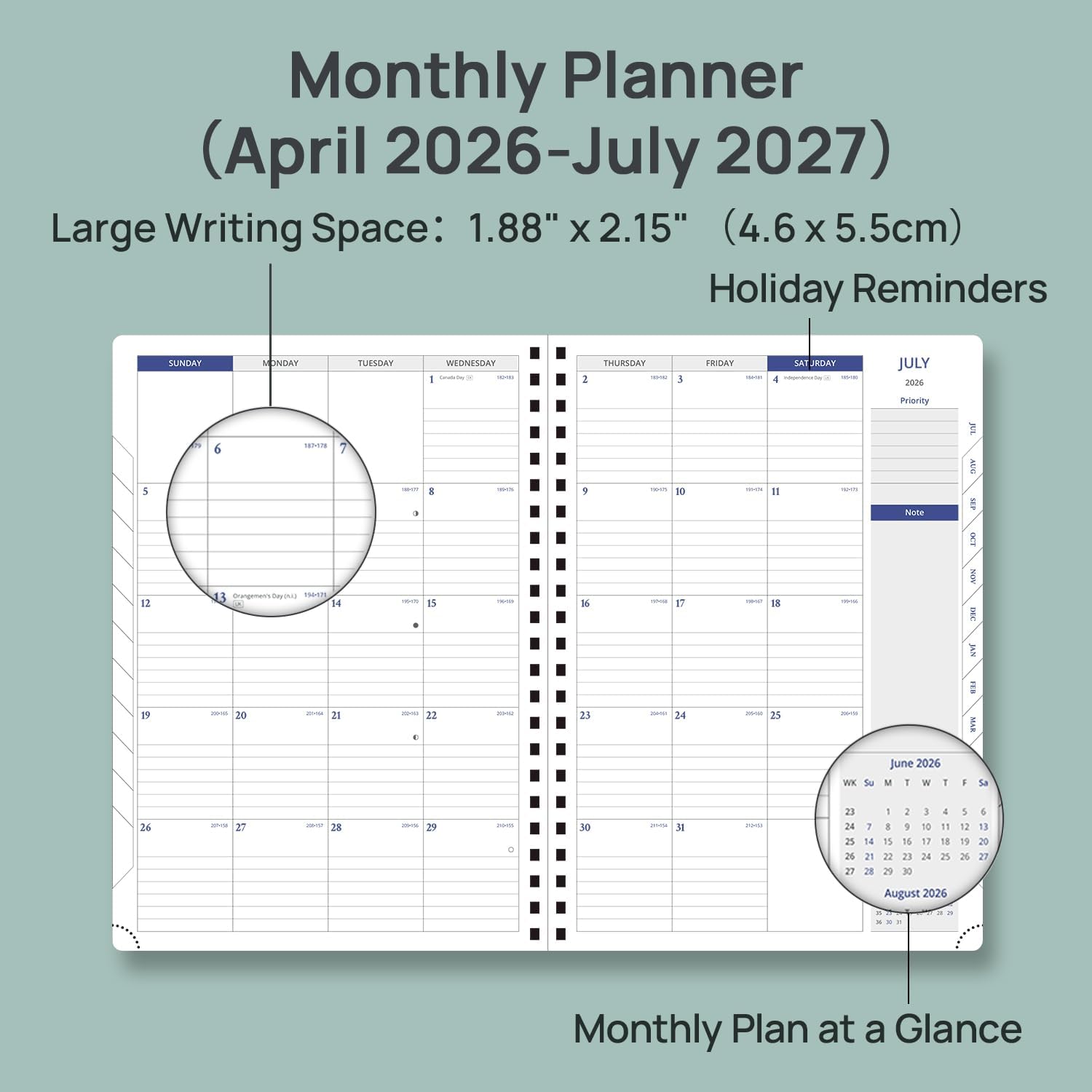 Detalle de POPRUN Monthly Planner 8.25" x 11.75