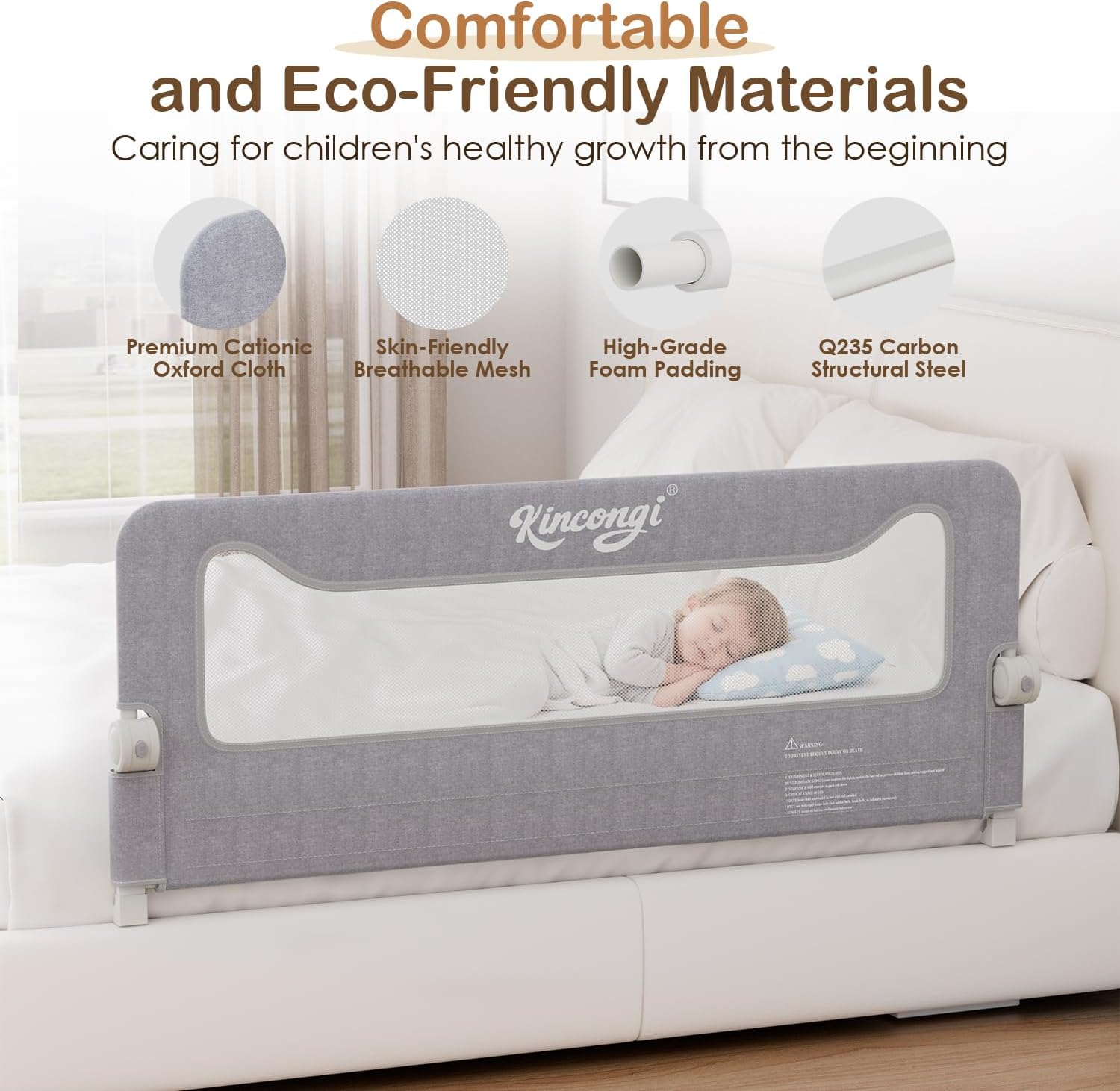 Detalle de Kincongi Toddler Bed Rail, 59-Inch