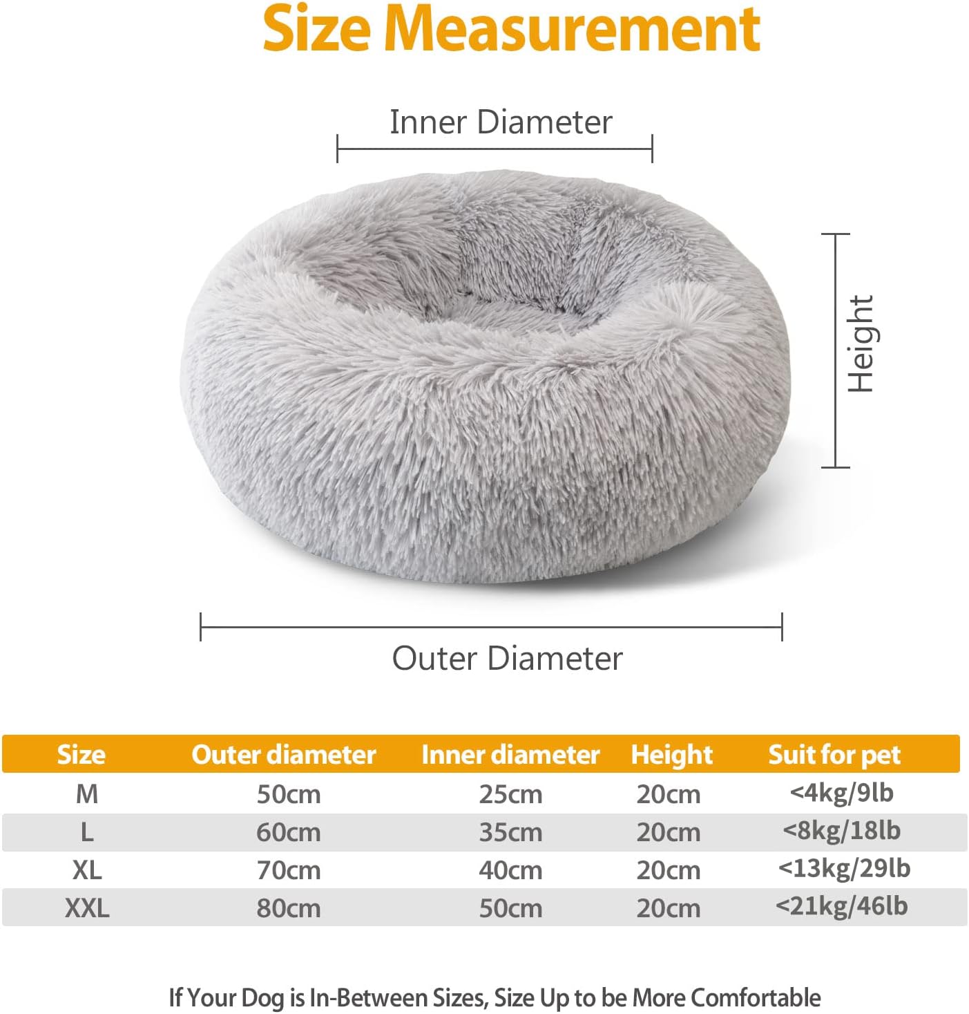 Thumbnail 1 de Enjamoy Plush Donut Dog Bed 50cm