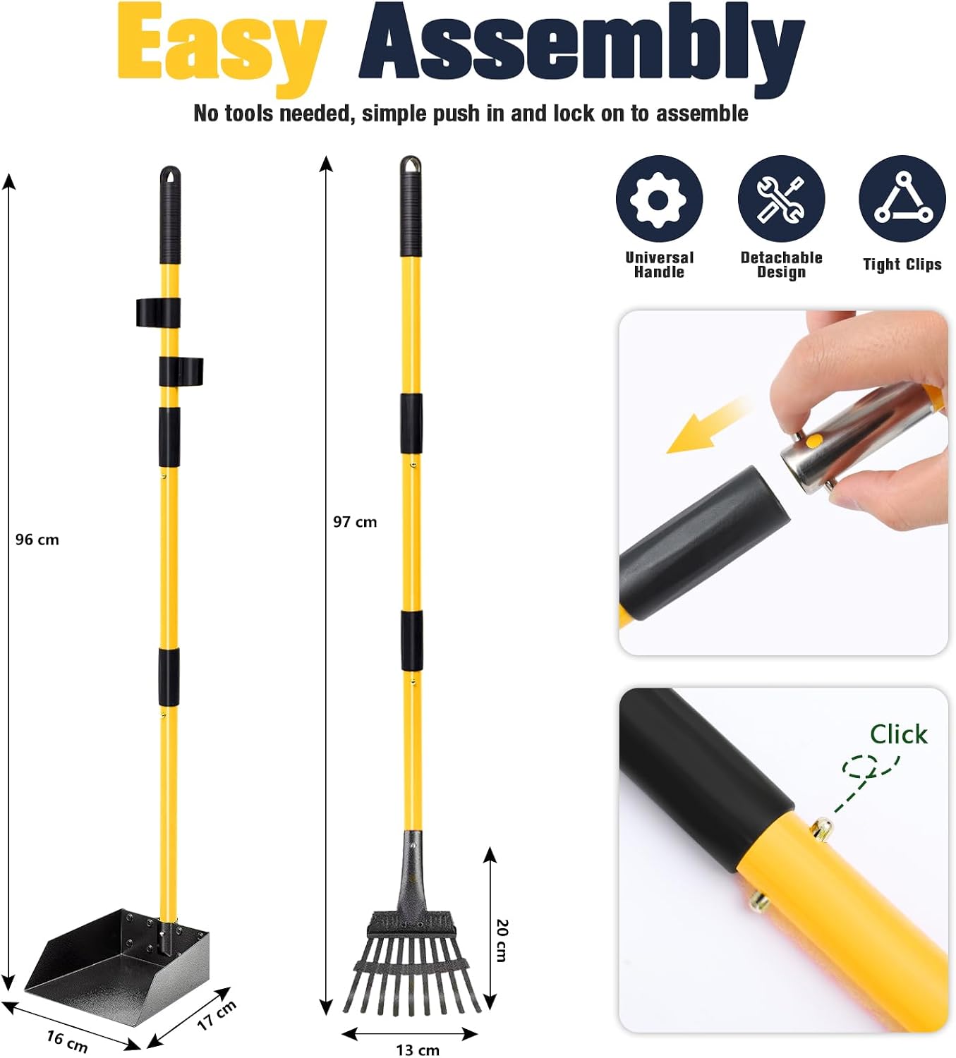 Thumbnail 6 de Dog Pooper Scooper Tray & Rake Kit with Adjustable Long Handle – Heavy Duty & Rust‑Proof