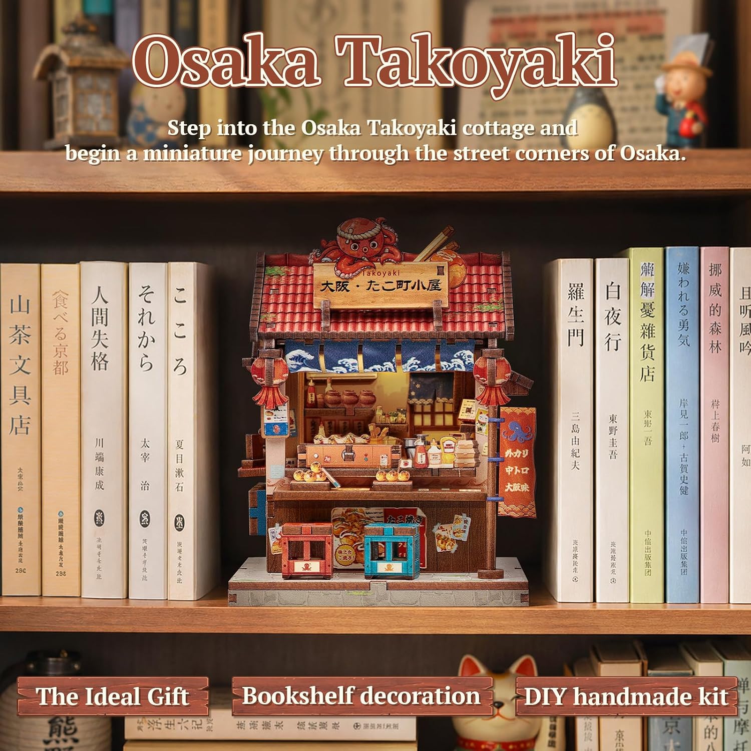Thumbnail 5 de CUTEBEE Kit Book Nook Osaka Takoyaki – Chiosco Street Food in Legno da Montare