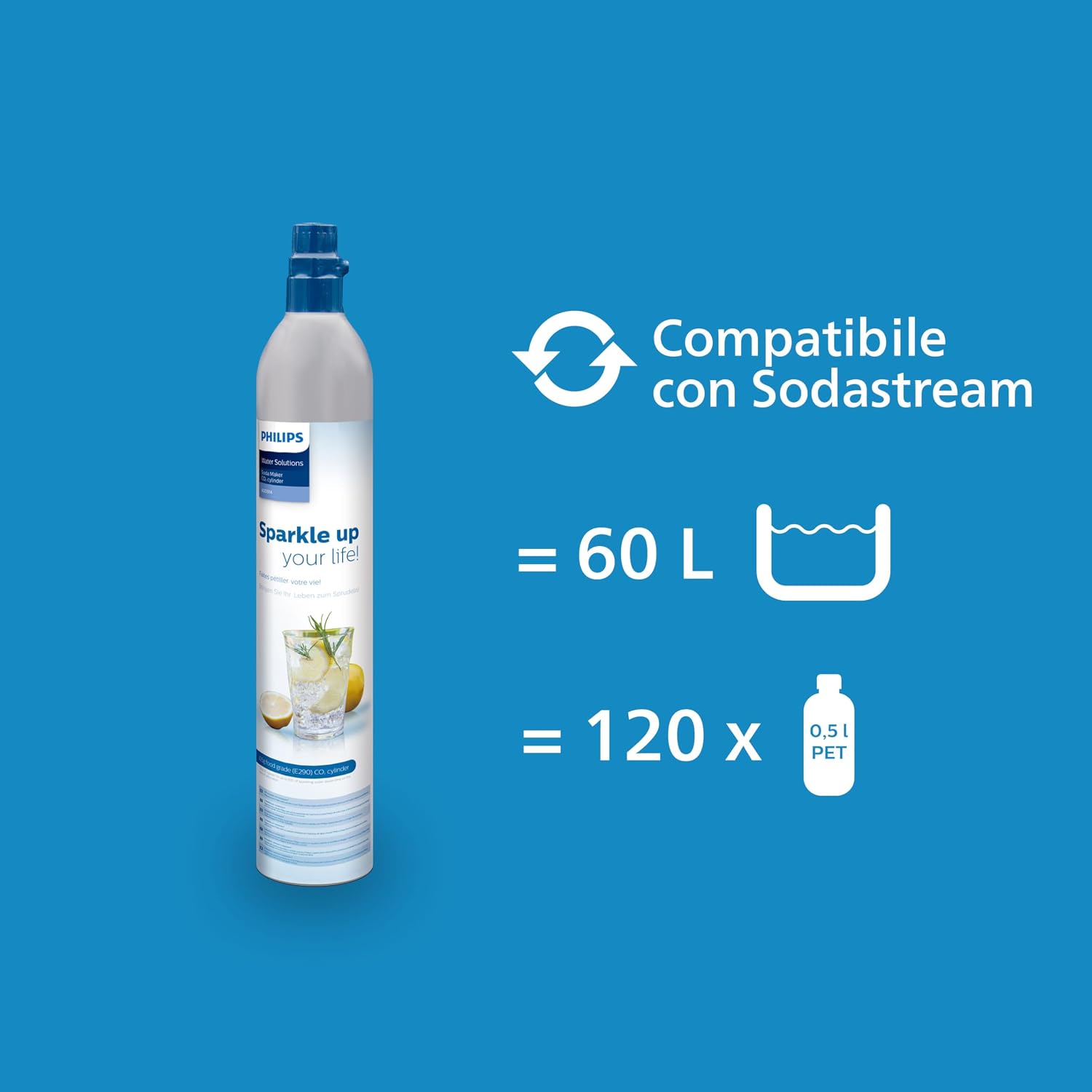 Detalle de Philips GoZero Add4902Wh/10 produttore di acqua frizzante 1 l 🥤