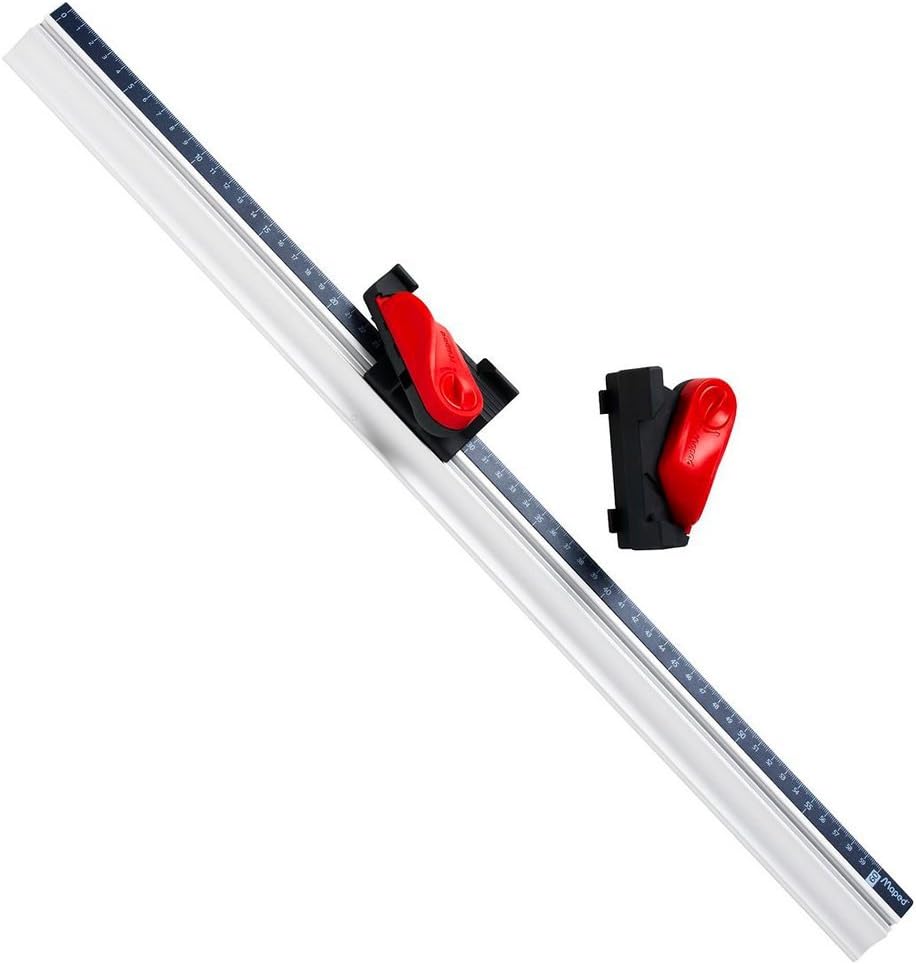 Detalle de Maped UGM172500 snijset voor inlijsten met aluminium liniaal van 60 cm en snijders van 45° en 90°