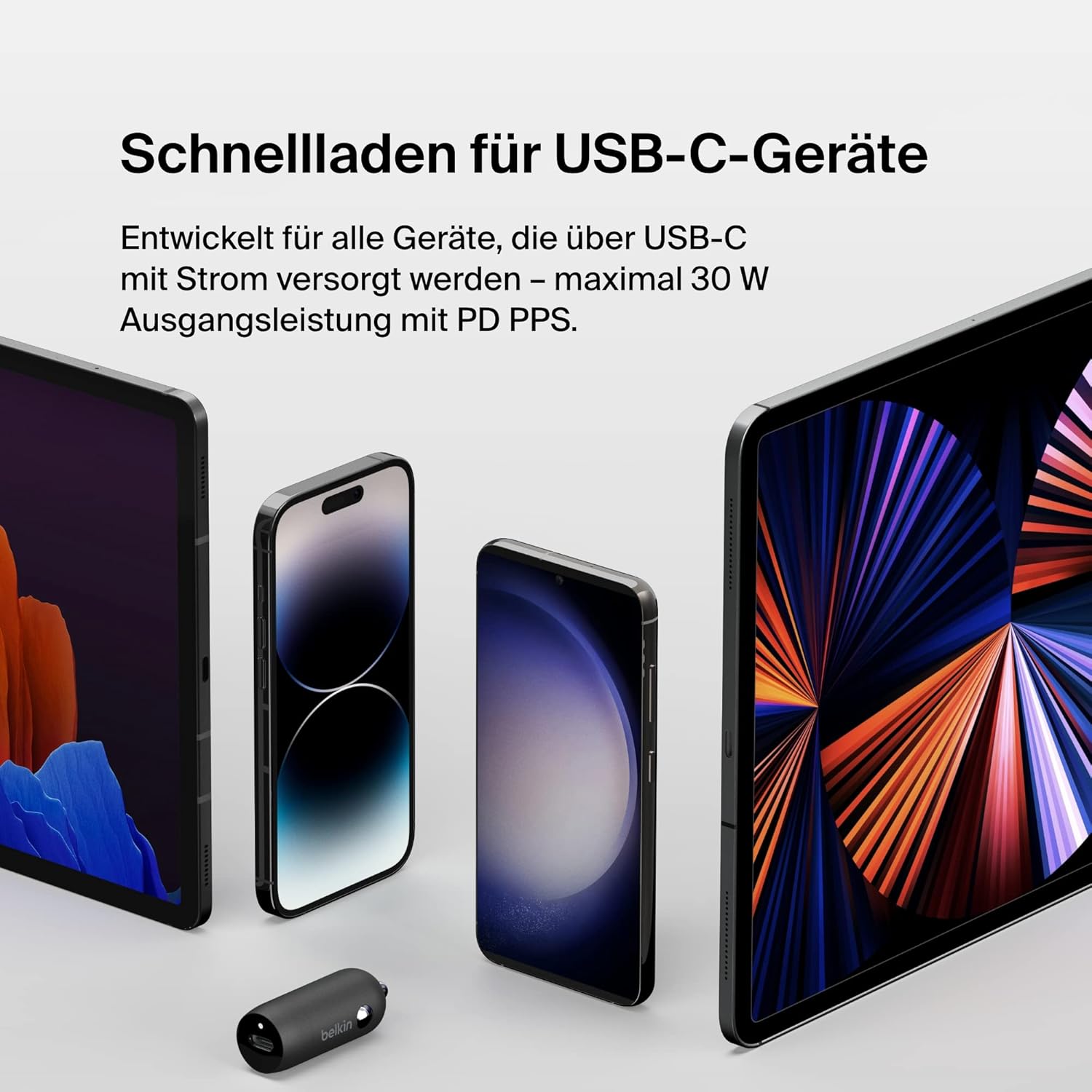 Thumbnail 3 de Belkin BoostCharge 30-W-Kfz-Schnellladegerät mit USB-C Power Delivery