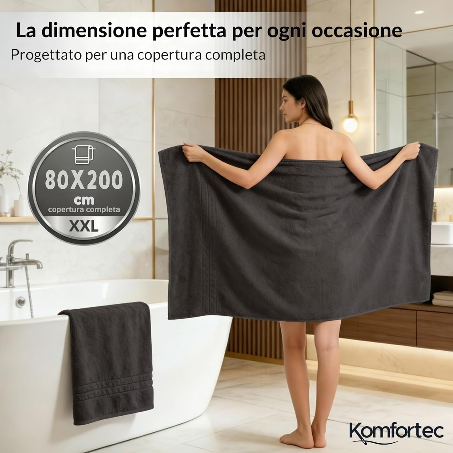 Thumbnail 1 de Komfortec Asciugamani Jumbo 80x200 cm