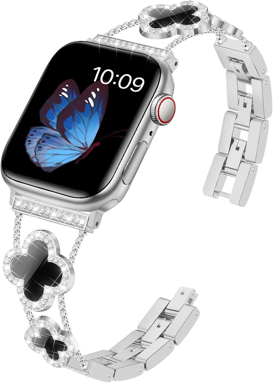 Detalle 2 de Tasikar Bling Diamond Women’s Strap for Apple Watch (42–49mm) – Silver/Black