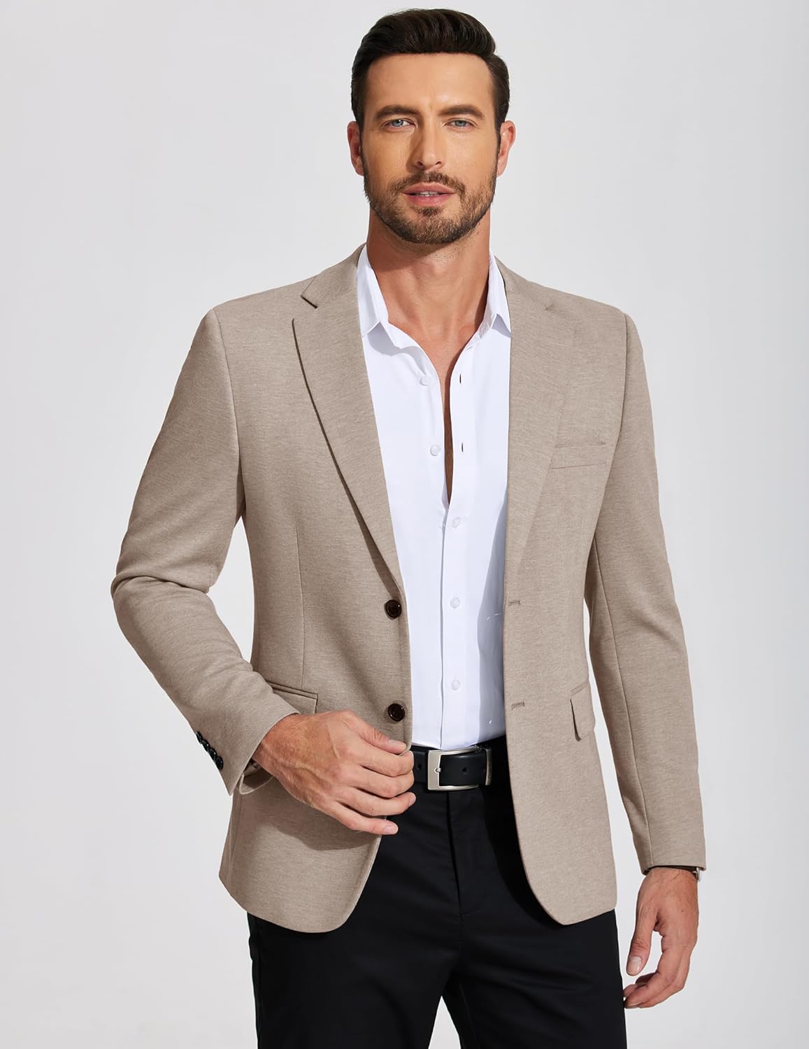 Thumbnail 1 de COOFANDY Mens Casual Knit Blazer Sport Coat – Lightweight Two-Button Jacket