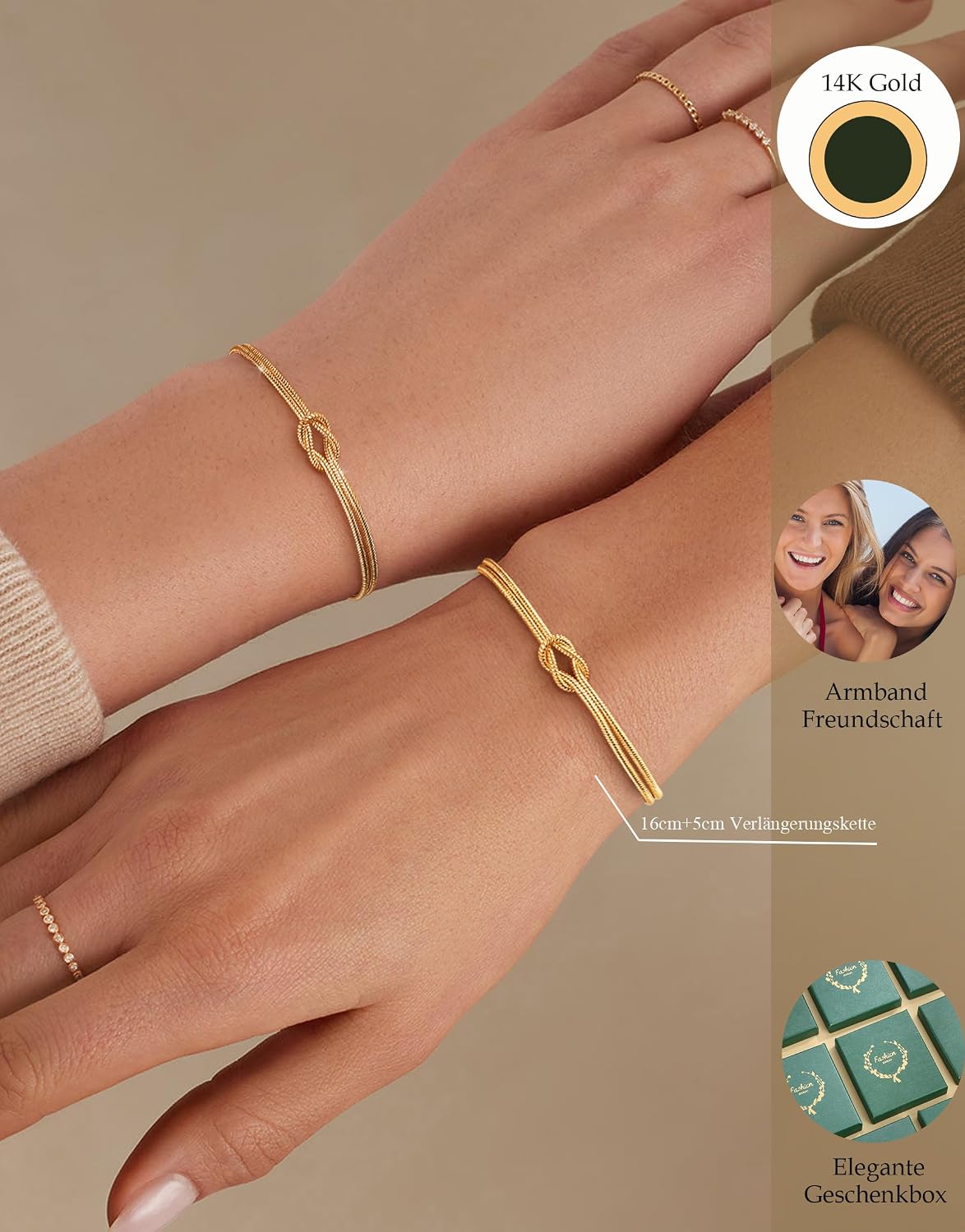 Detalle de ZHESHY Armband Set 16 cm + 5 cm Verlängerung