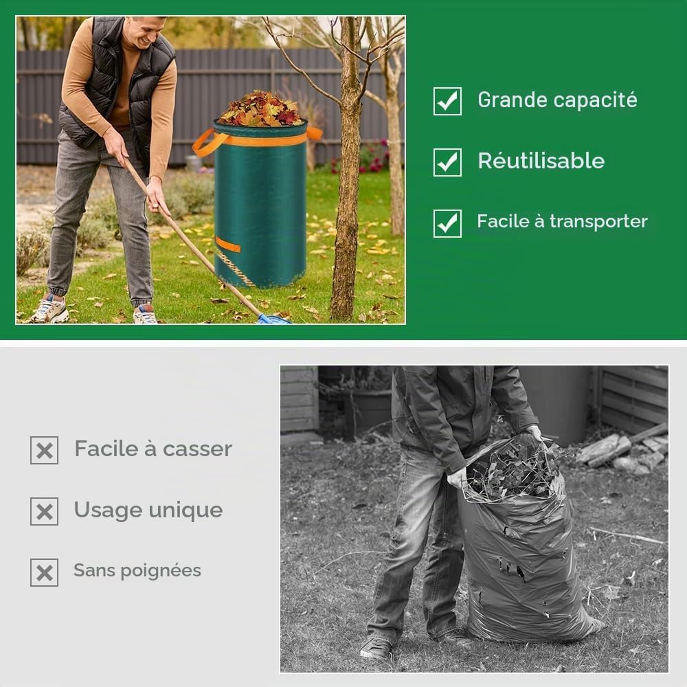 Thumbnail 6 de Eurhomewit tuinafvalzakken met deksel, set van 3 van 272 liter