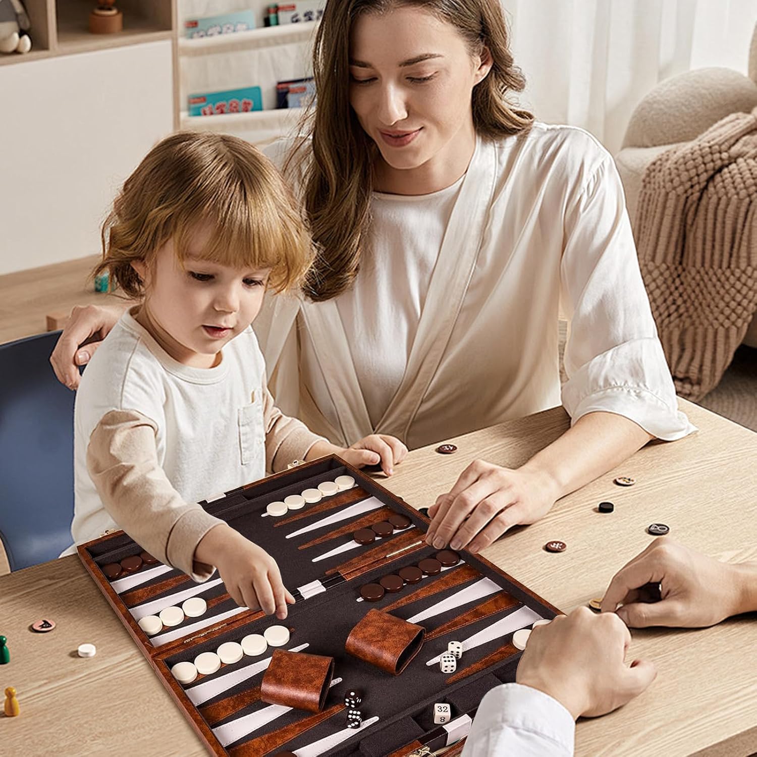 Thumbnail 1 de Backgammon Set with Premium Leather Case – 11 Inch Travel Board