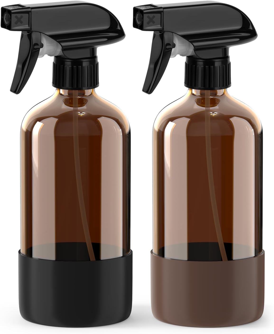 Detalle de Rionisor x-0080 Amber Glass Spray Bottles, 16 oz, Adjustable Mist/Stream