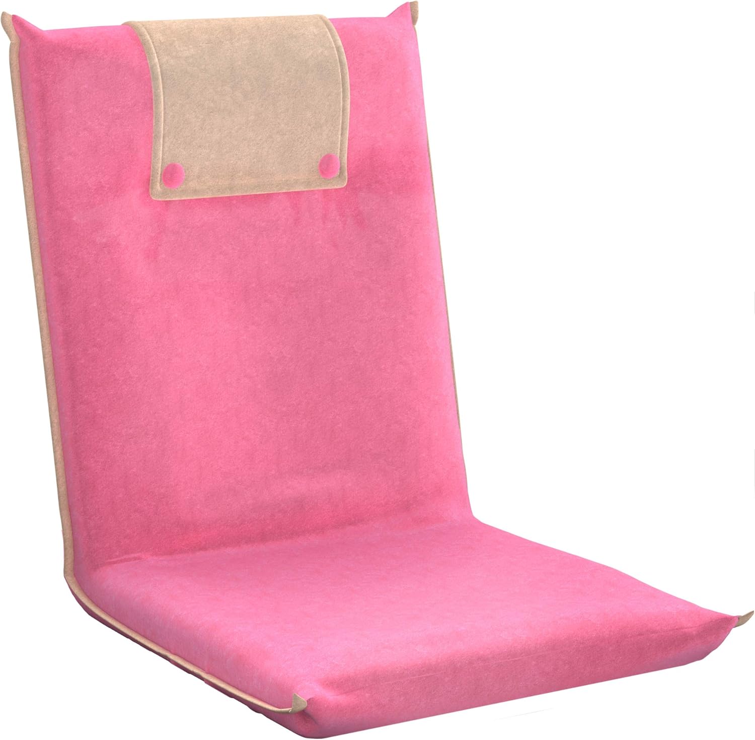 Detalle 2 de bonVIVO Bodenstuhl mit Rückenlehne Easy II – faltbarer Sitzkissen-Relaxsessel für Meditation, Yoga, Camping oder Gaming, hellgrau