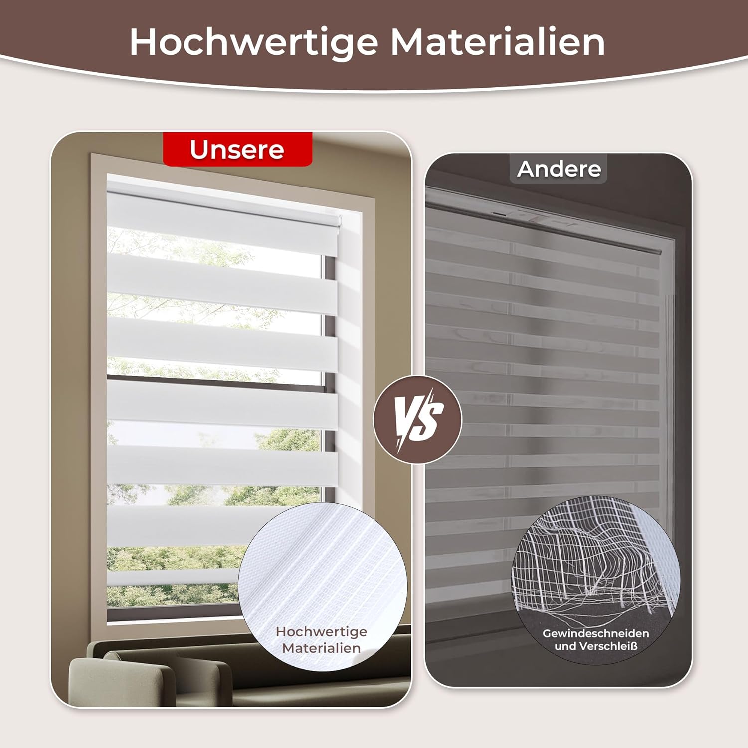 Thumbnail 3 de Allesin Doppelrollo Klemmfix – Ohne Bohren & mit Bohren, 95 cm x 130 cm, Weiß