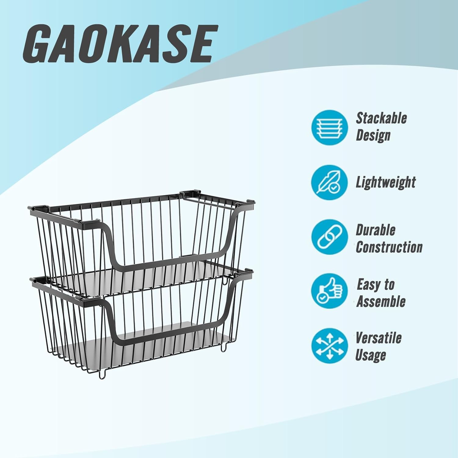 Detalle de GAOKASE 4 Pcs Wire Baskets 14.57in