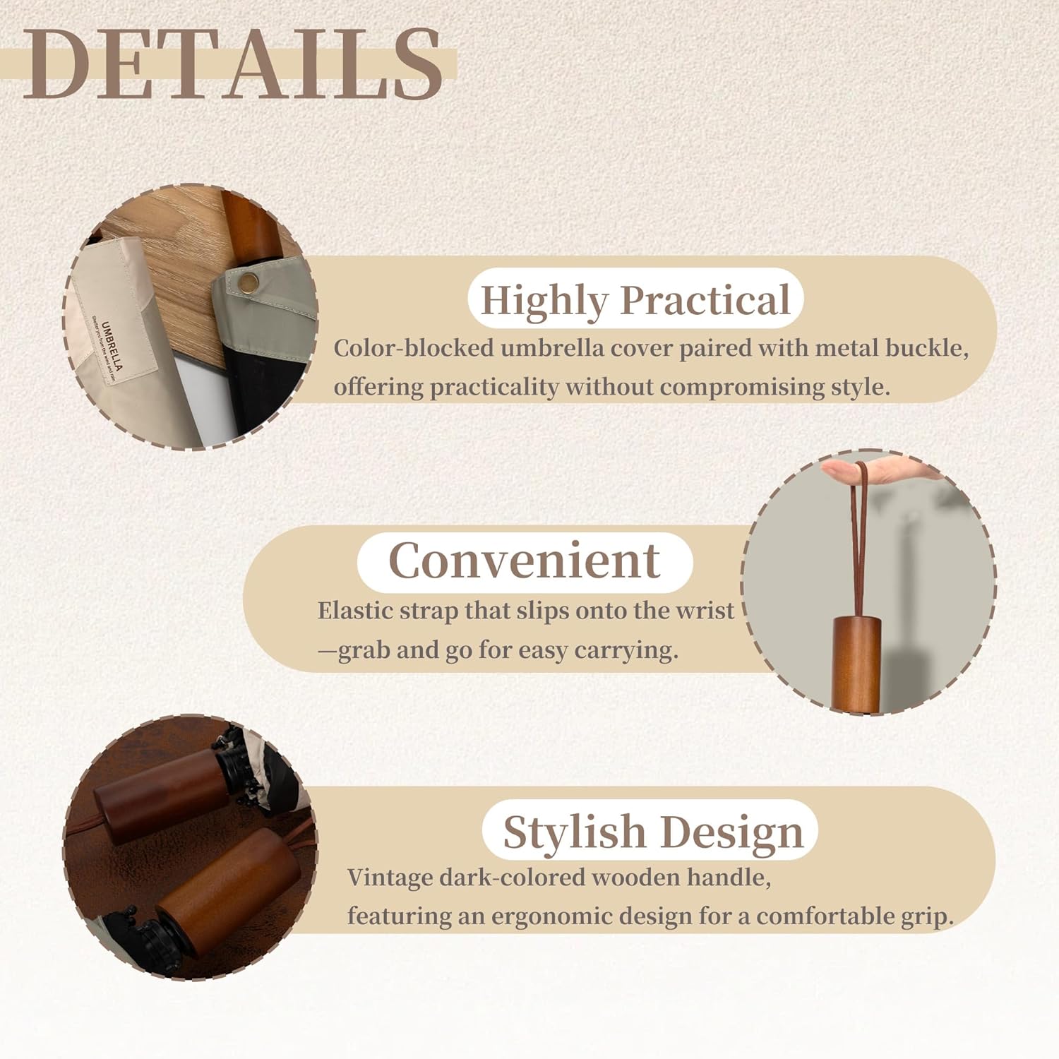 Thumbnail 2 de erised's bifrost Verlängertes Schwalbenschwanz Reise-Faltschirm mit Schiebemechanismus, Teflon-Beschichtung und UPF 50+