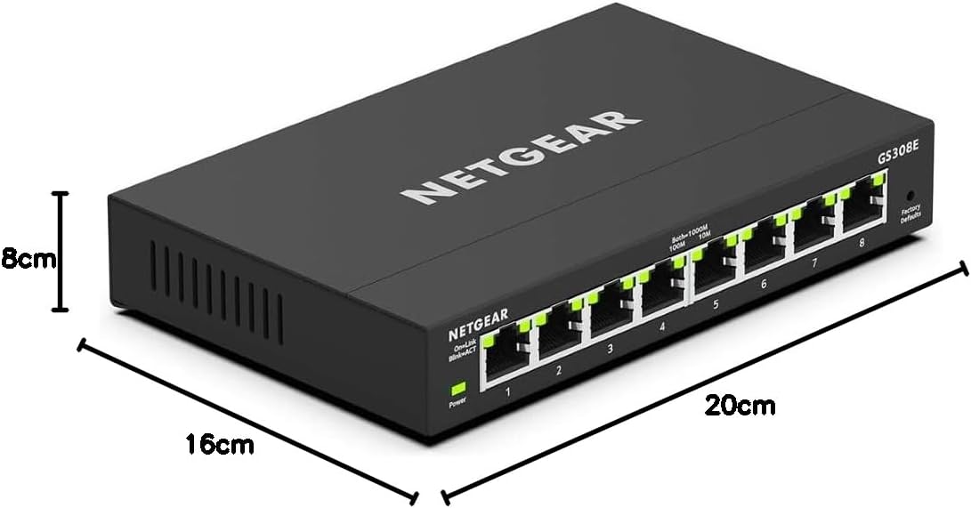 Thumbnail 6 de NETGEAR GS308E Managed Switch (8-Port Gigabit) für VLAN, QoS und IGMP Snooping