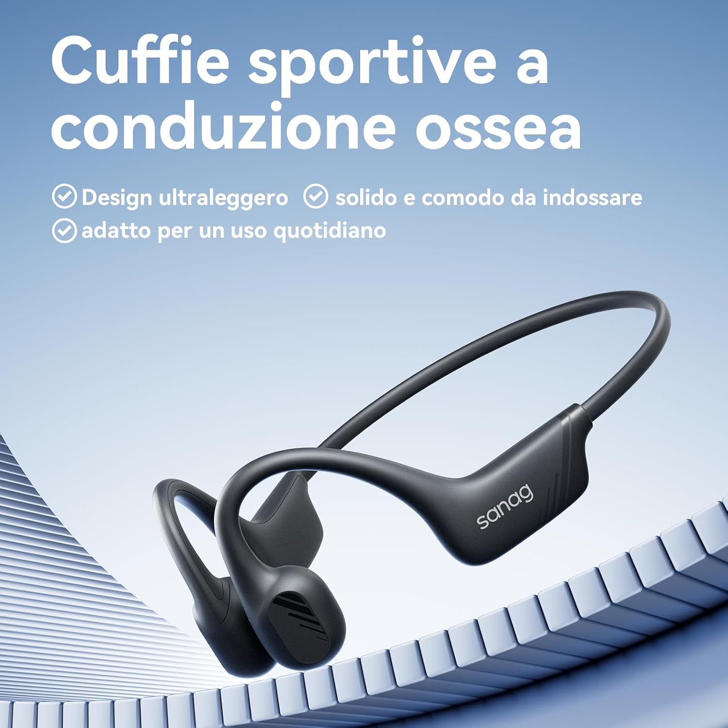 Detalle de SANAG B21S Cuffie Conduzione Ossea Open Ear Bluetooth 5.4 IPX5