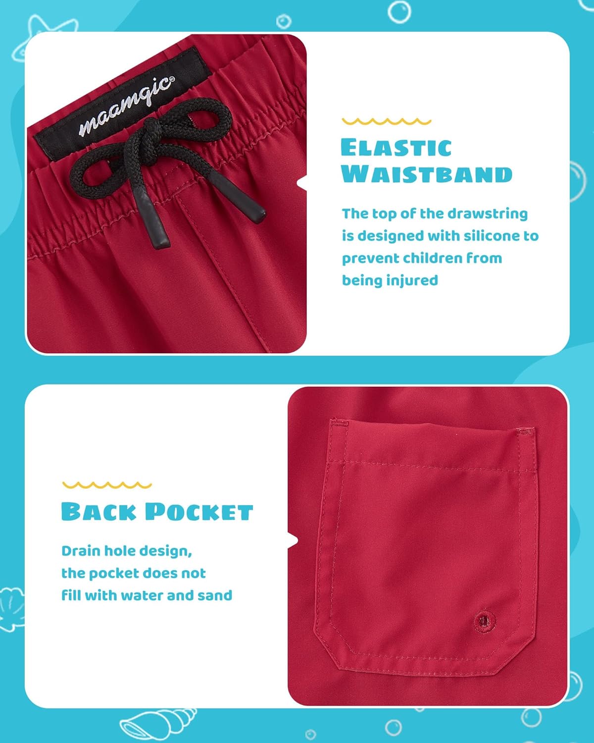Thumbnail 3 de maamgic Boys Swim Trunks with Compression Liner: Toddler to Teen Short with Built-In Support