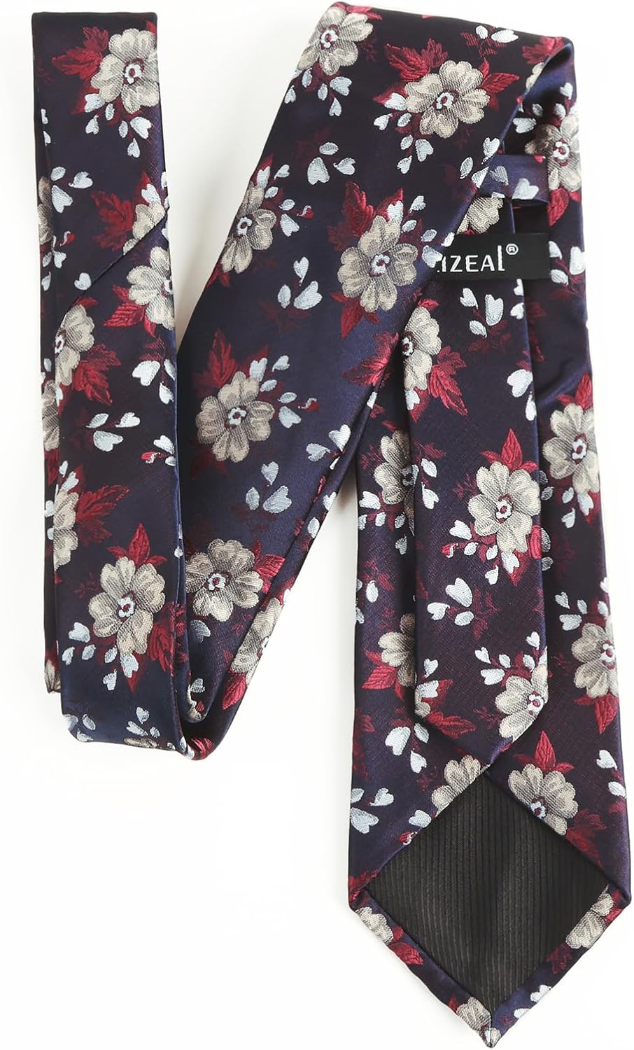 Detalle de Alizeal Floral 8cm Tie with Pocket Square Set