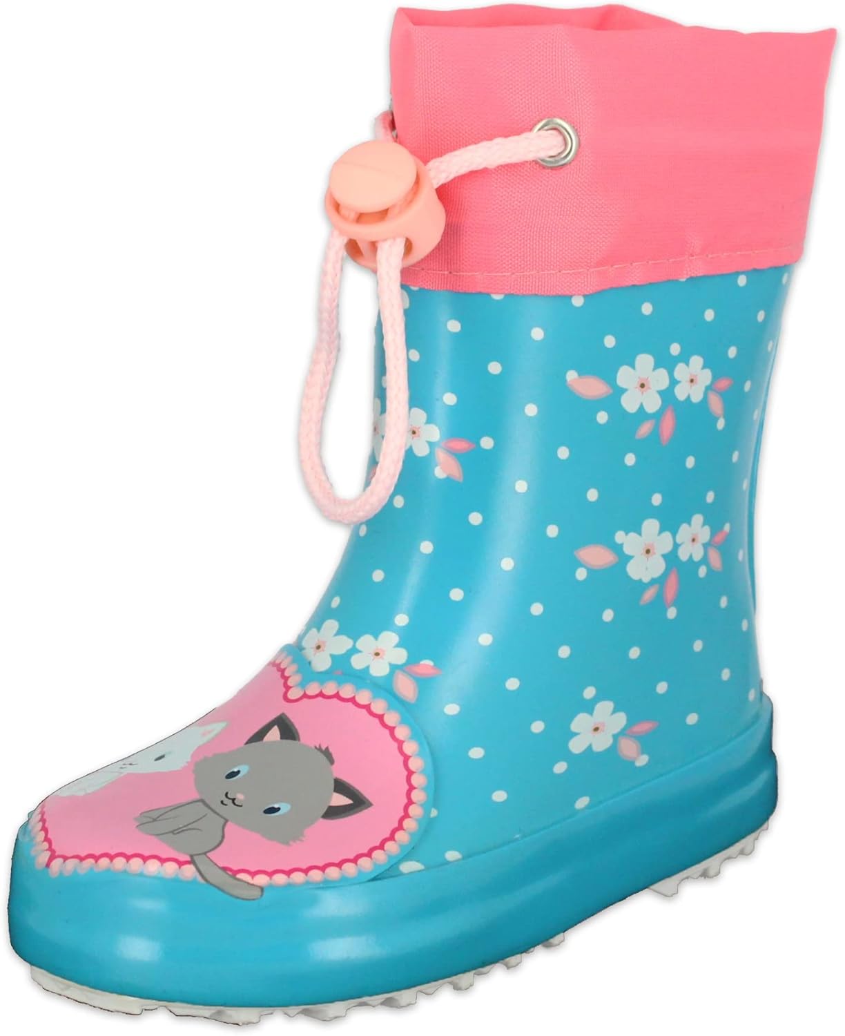 Detalle de Beck Mädchen Kätzchen-4011Gummistiefel – hochwertige Naturkautschuk-Stiefel mit regulierbarer Stulpe, rutschfeste Sohle