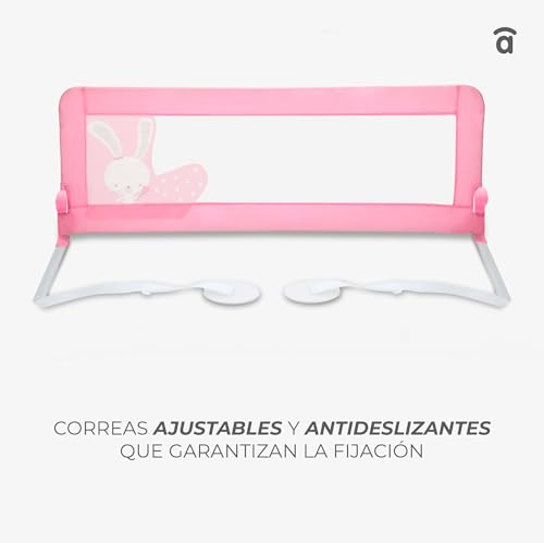 Detalle de Asalvo Barrera de Cama 2 en 1 de 150 cm para Niño - Abatible, Apta para Cama Nido y Fácil de Transportar