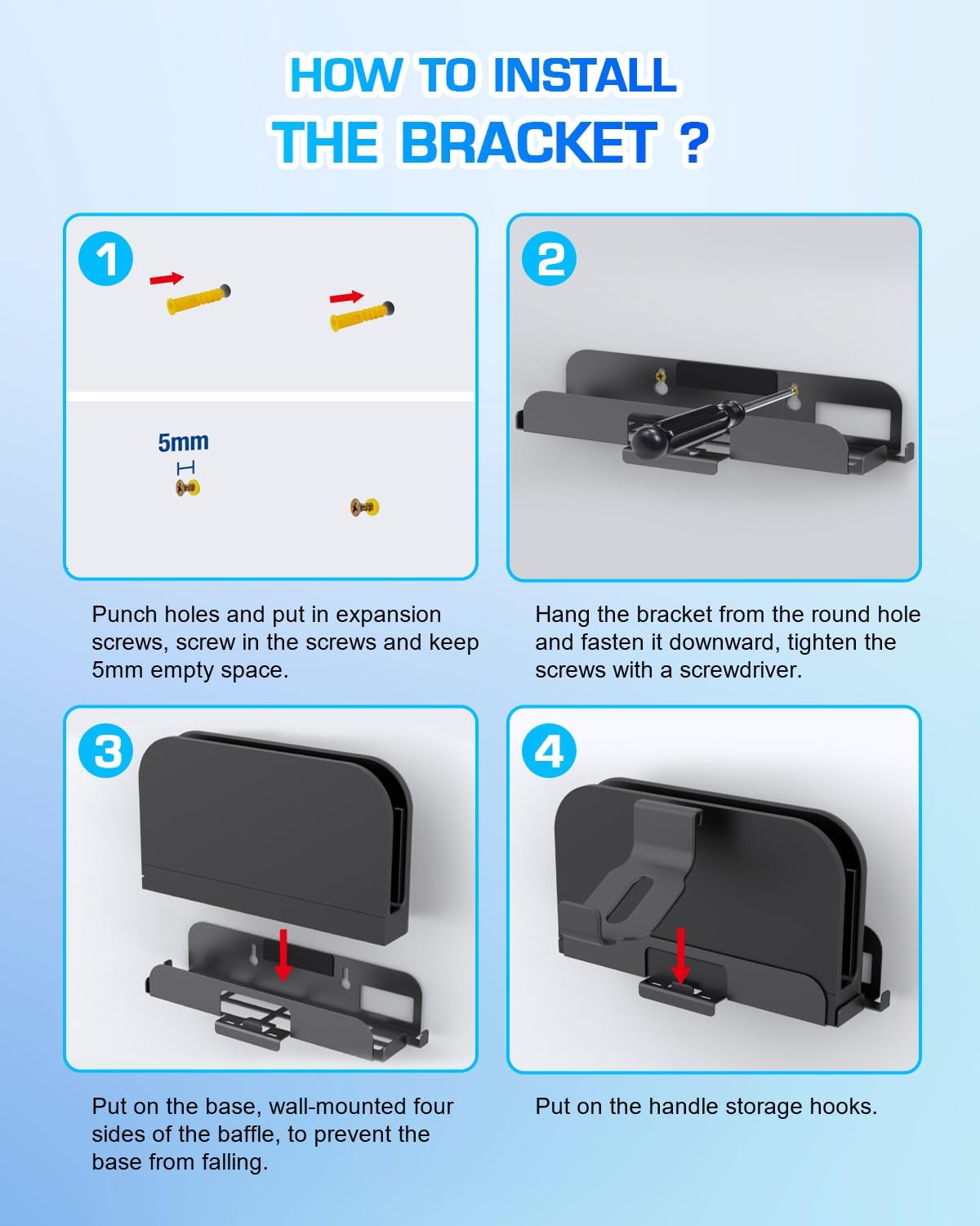 Detalle de Sehawei Wandhalterung für Switch 2 – platzsparende Halterung mit Joy-Con-Haken, Ablage und Controller-Halter