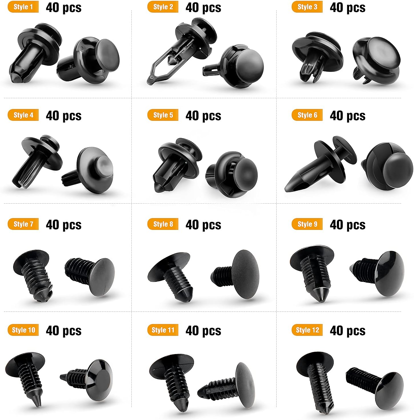 Thumbnail 2 de GOOACC 480PCS Bumper Retainer Clips with Fastener Remover Kit for Door Trim, Shields, and More