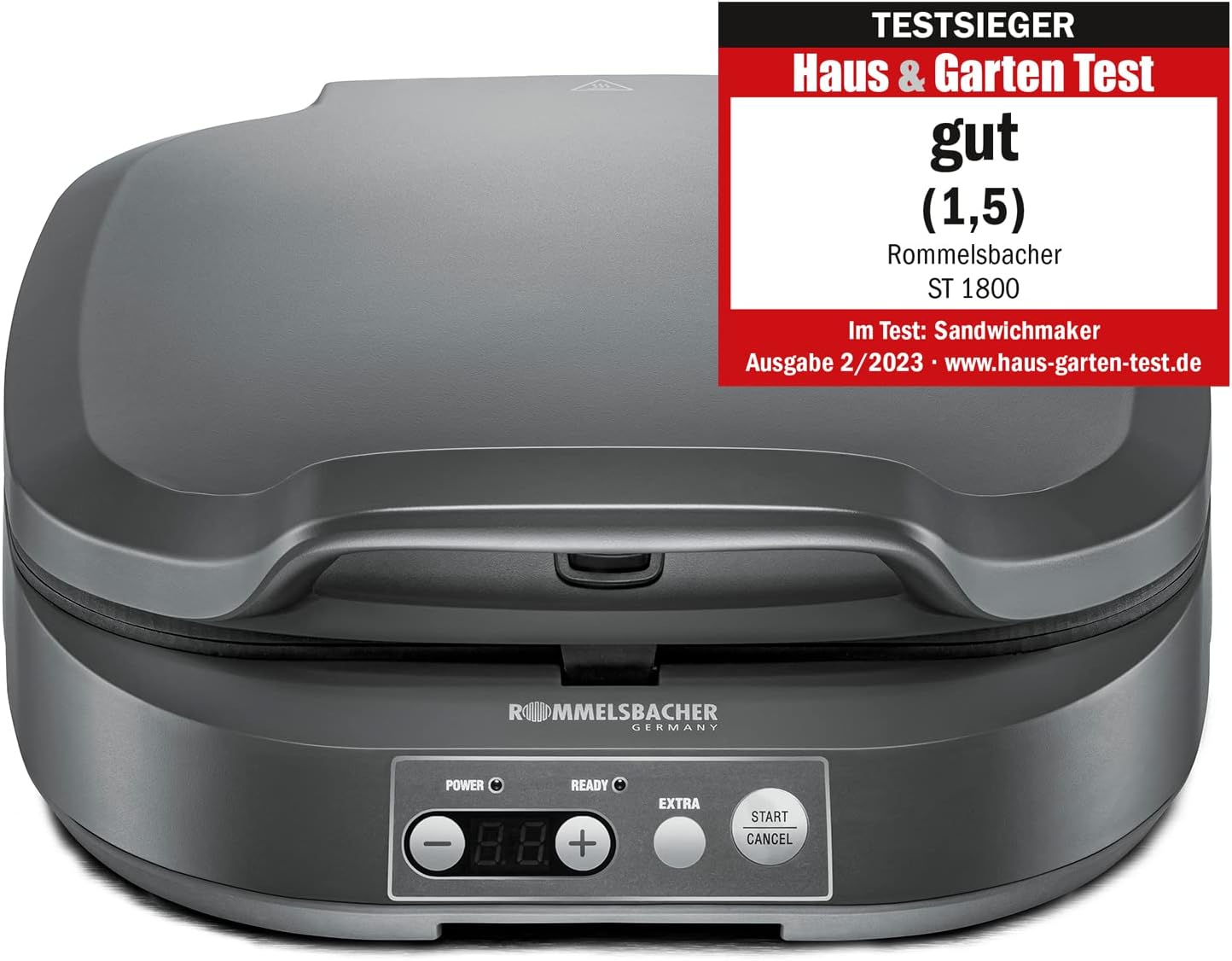 Detalle de ROMMELSBACHER ST 1800 Sam tosti-ijzer voor 4 XL-sandwiches, 1800 watt