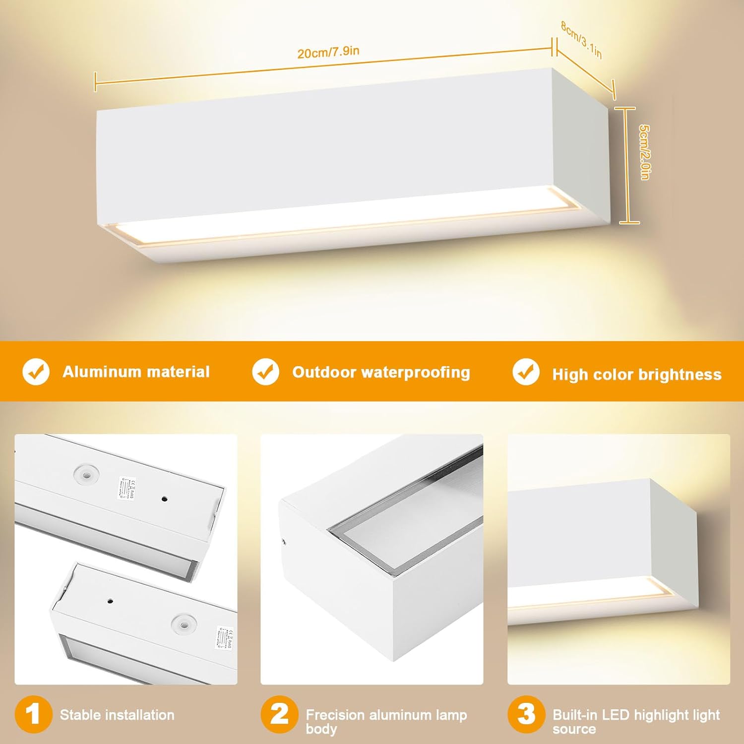 Thumbnail 2 de Applique 24W 3000K 20cm Bianco caldo da parete