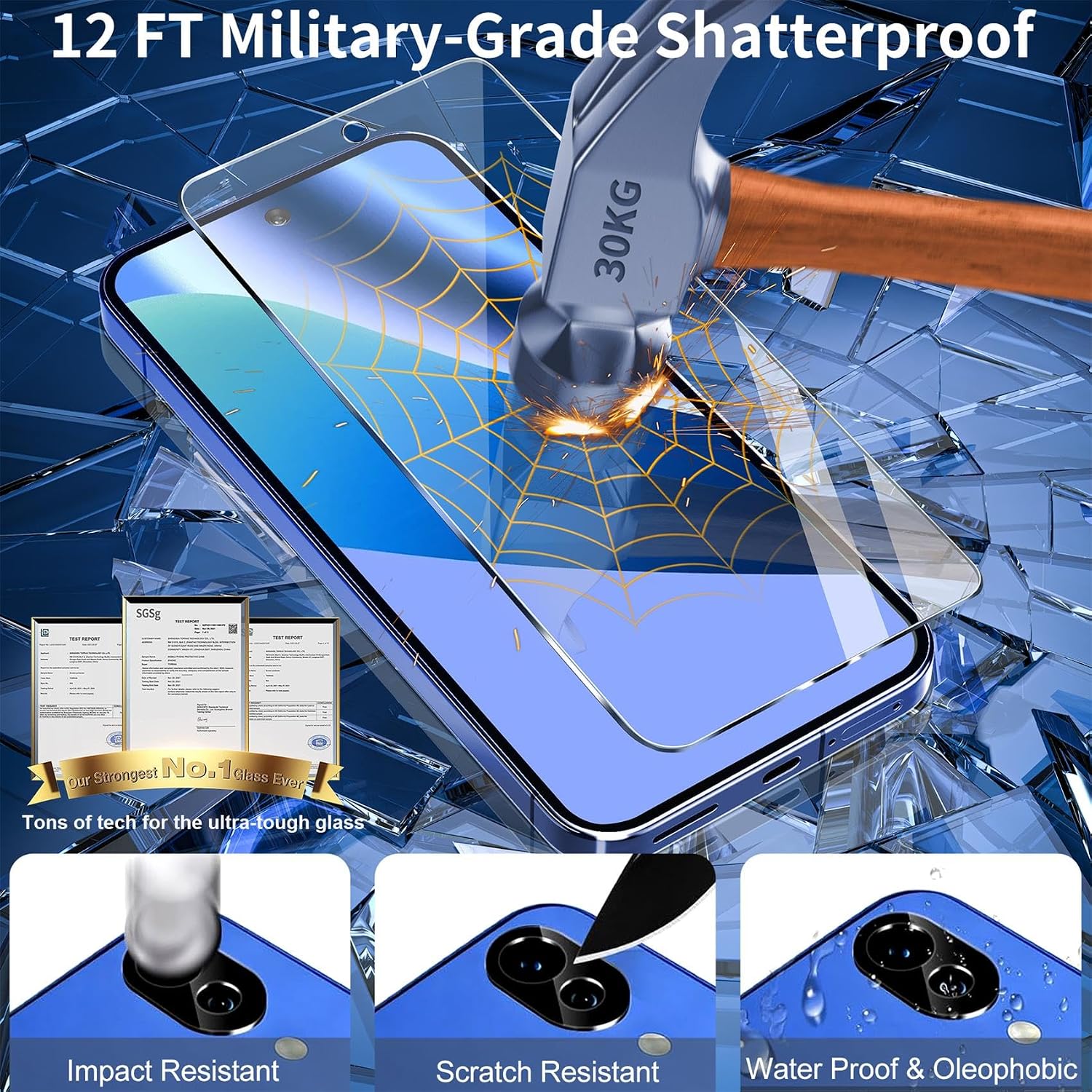 Detalle 2 de letosan Pixel 10a Screen Protector Kit, 9H Tempered Glass, 3 Screen and 2 Camera Protectors