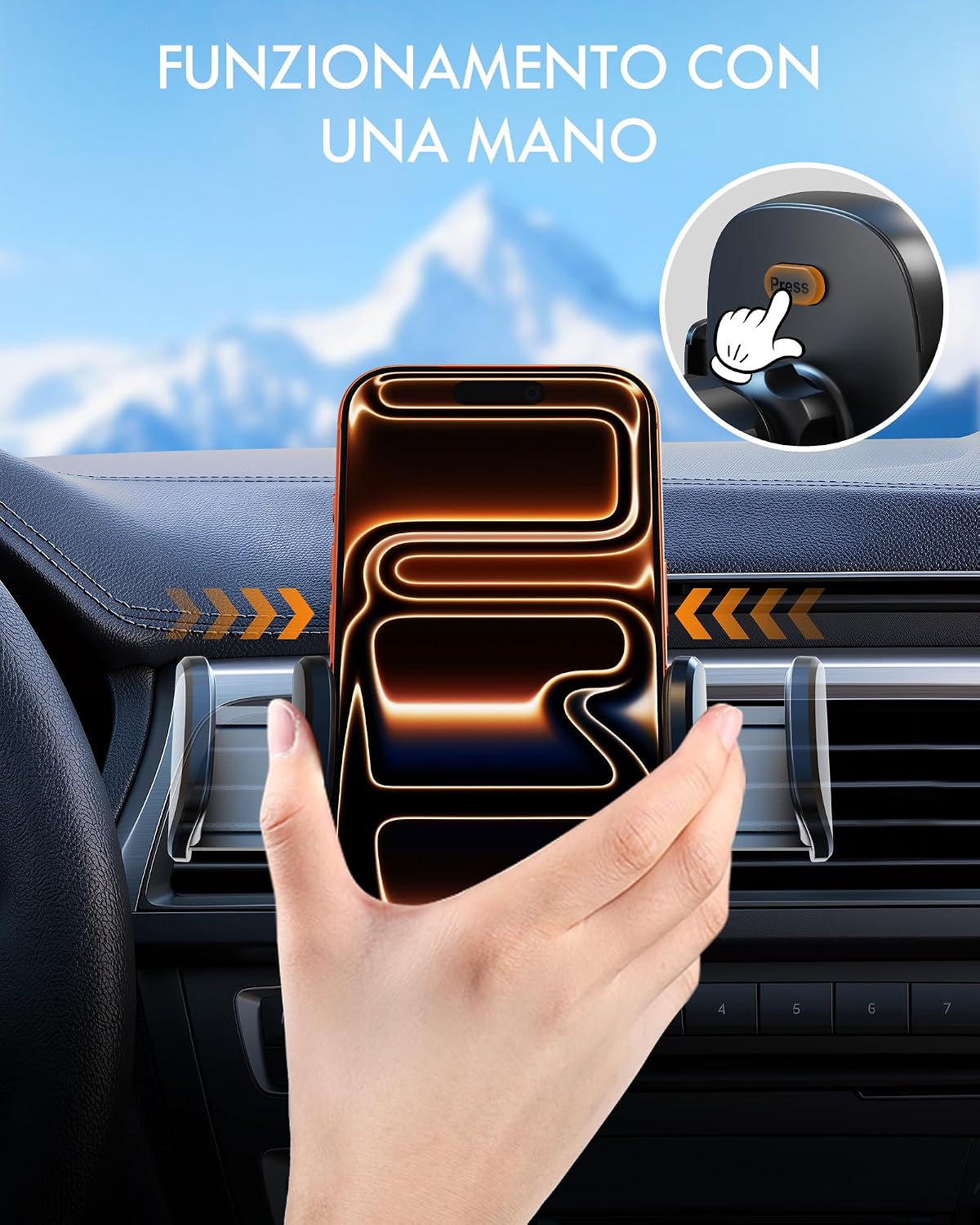 Thumbnail 3 de Mohard Porta Cellulare Auto: supporto universale con gancio d’aria in metallo 360°