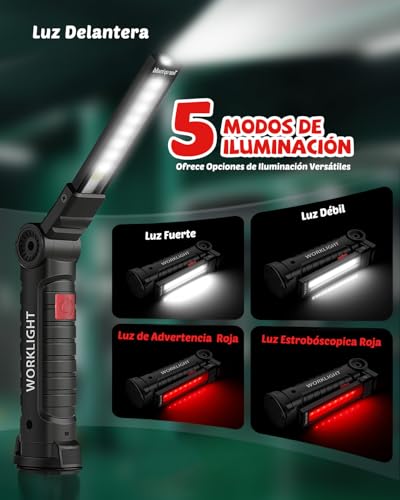 Thumbnail 1 de Coquimbo Linterna Taller Recargable 5 Modos (2 Piezas) con Imán, Gancho y Rotación 360°