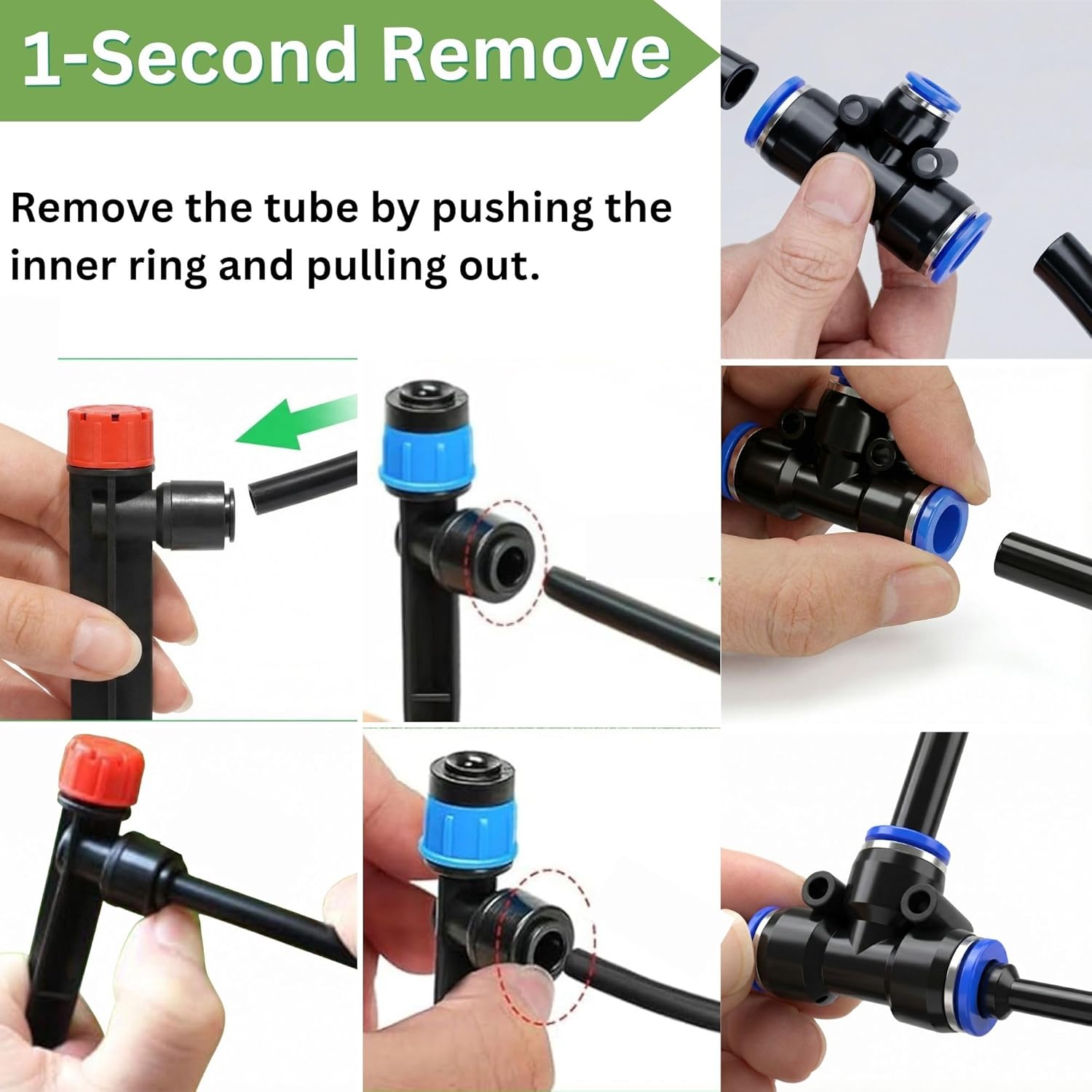 Thumbnail 5 de Drip Irrigation System for Garden Watering: 240FT Automatic Kit with Quick Connect 1/2"/12mm PE Tubing
