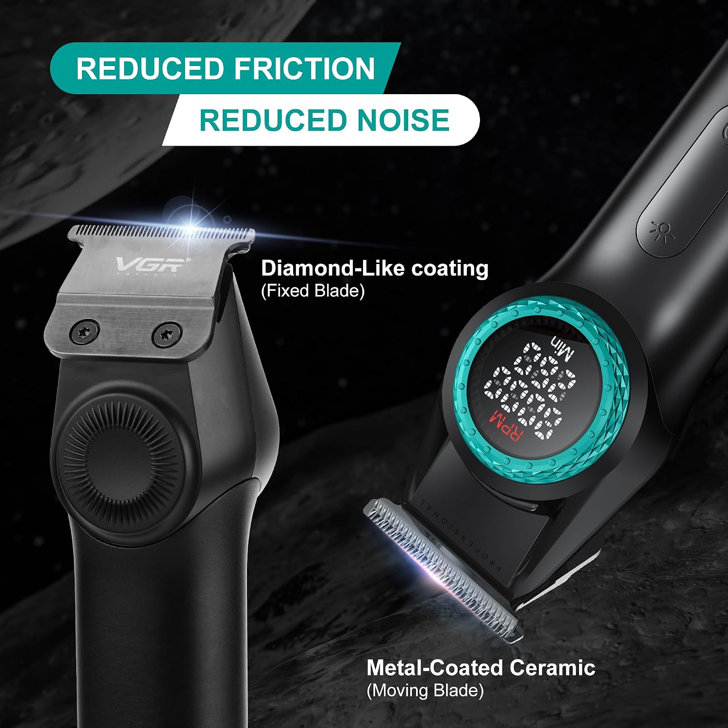 Thumbnail 1 de VGR Professional Beard Hair Trimmer for Men – Cordless USB Rechargeable with DLC + Ceramic Blades