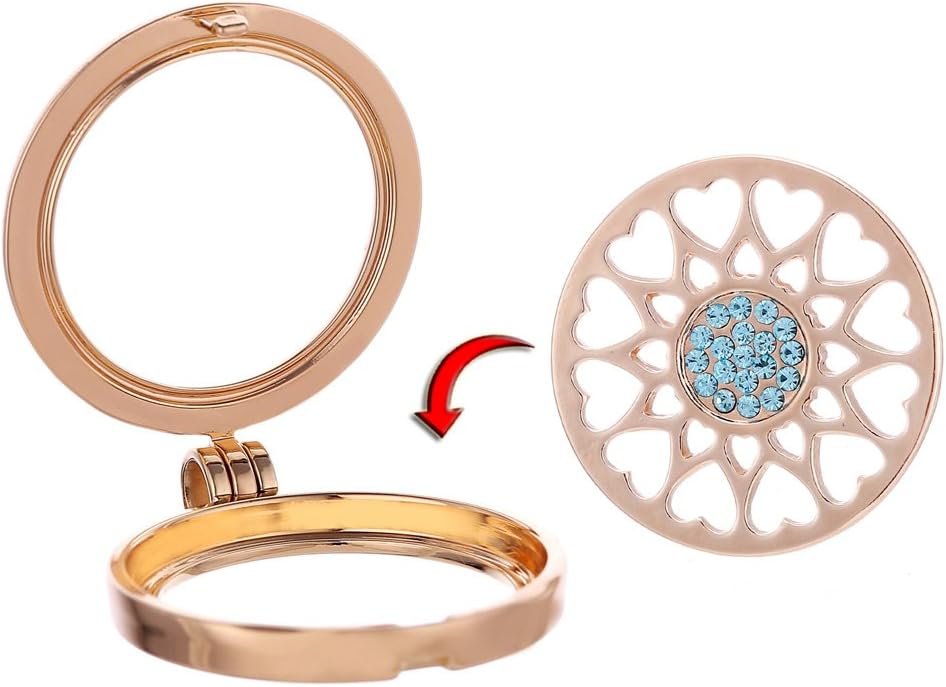 Detalle de Morella Collana Donna 70 cm in Acciaio Inossidabile Dorato con Moneta Intercambiabile da 33 mm