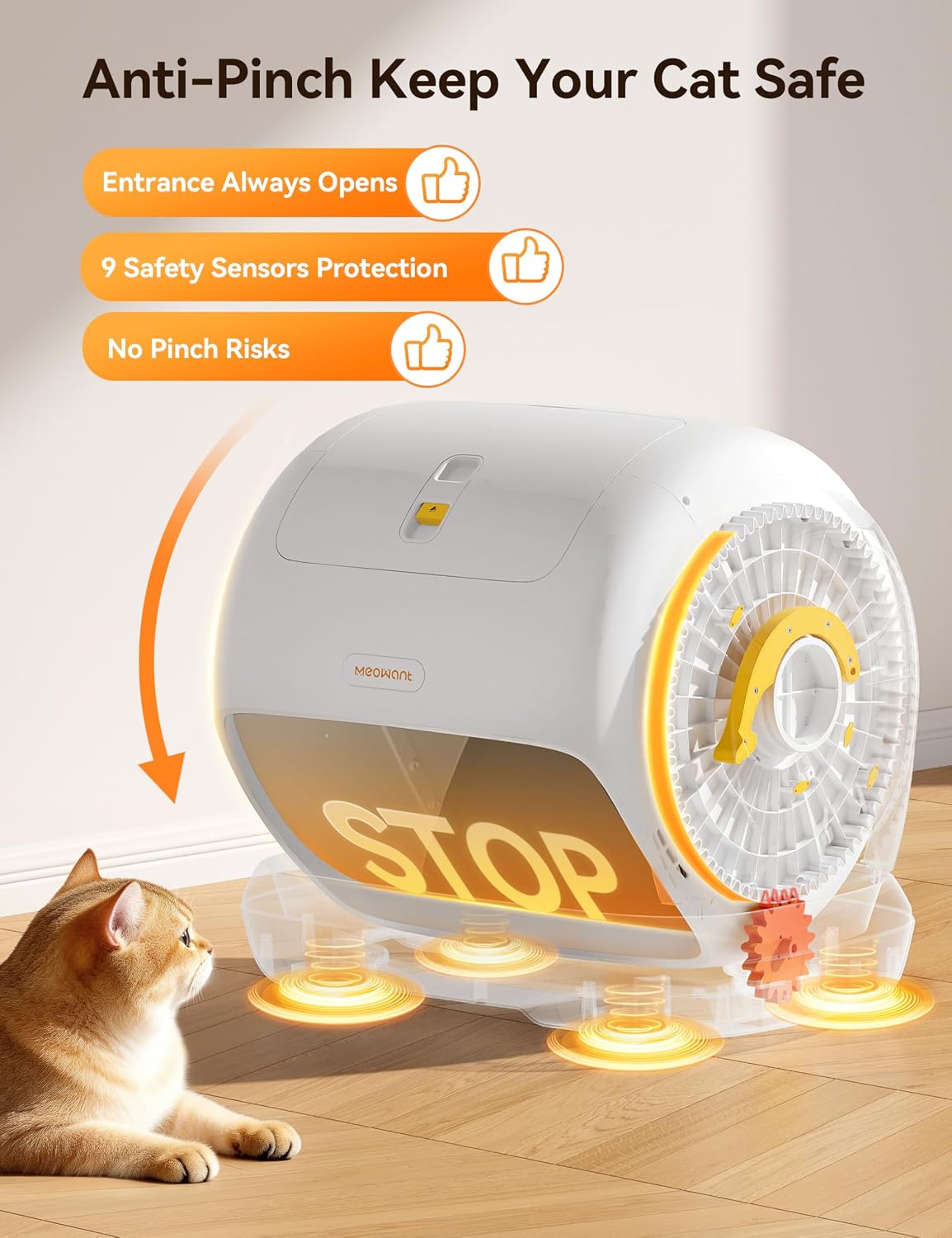 Detalle de Meowant MW-SC09 Self-Cleaning Cat Litter Box, 106L, Low Entry, App Control