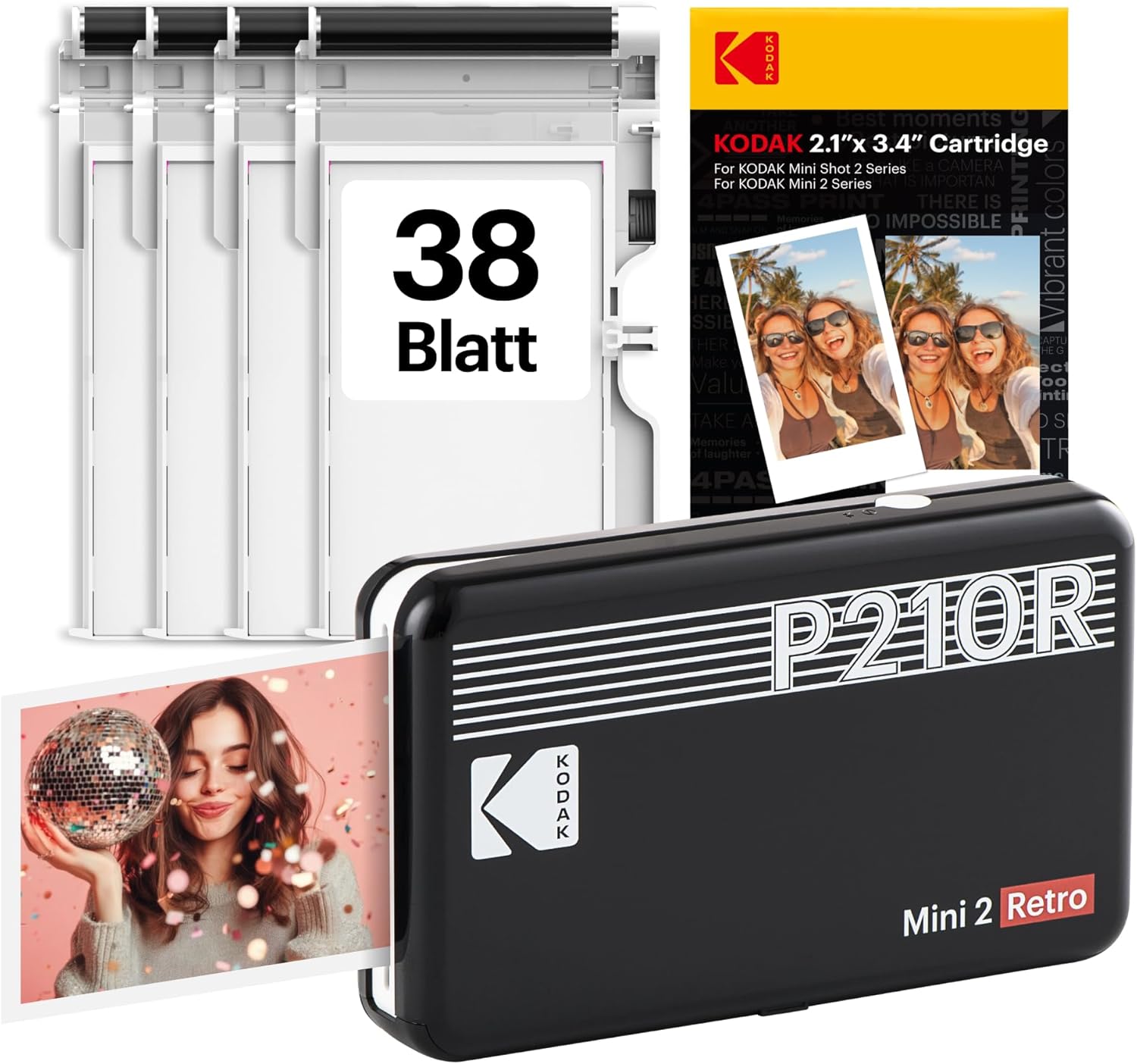 KODAK P210 Mini 2 Retro mobiler Fotodrucker 68 Blatt