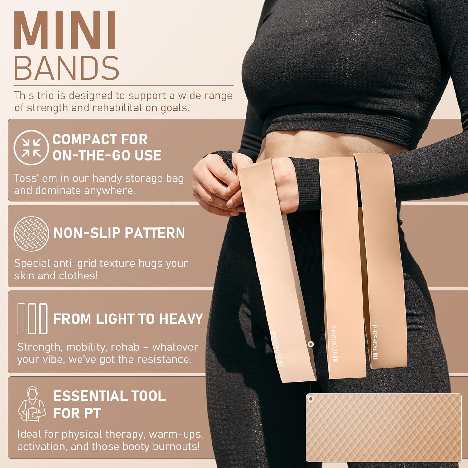 Detalle de PhysKcal Pilates Kit: 15-Inch Ring, Core Ball, 3 Resistance Bands, Flex Bands, and Poster for Home Workouts