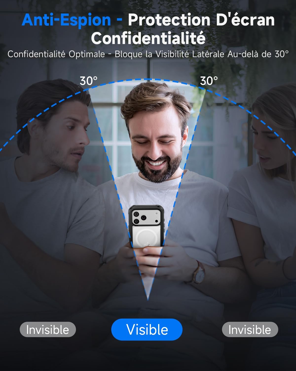 Thumbnail 1 de Seacosmo Coque Magnétique pour iPhone 17 Pro – Verre trempé anti-espion, MagSafe et anneau magnétique intégré