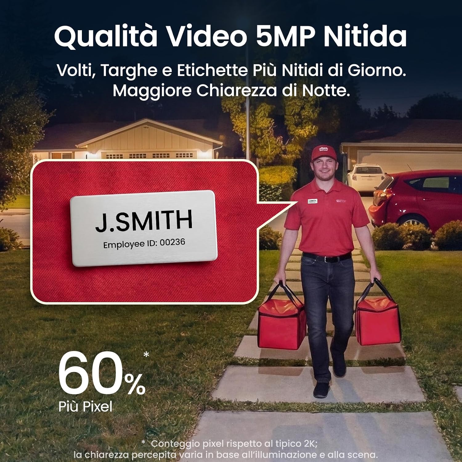 Detalle de aosu Videocitofono senza Fili da Esterno HD 5MP con Alexa, 2.4/5 GHz, Batteria e Rilevatore Radar