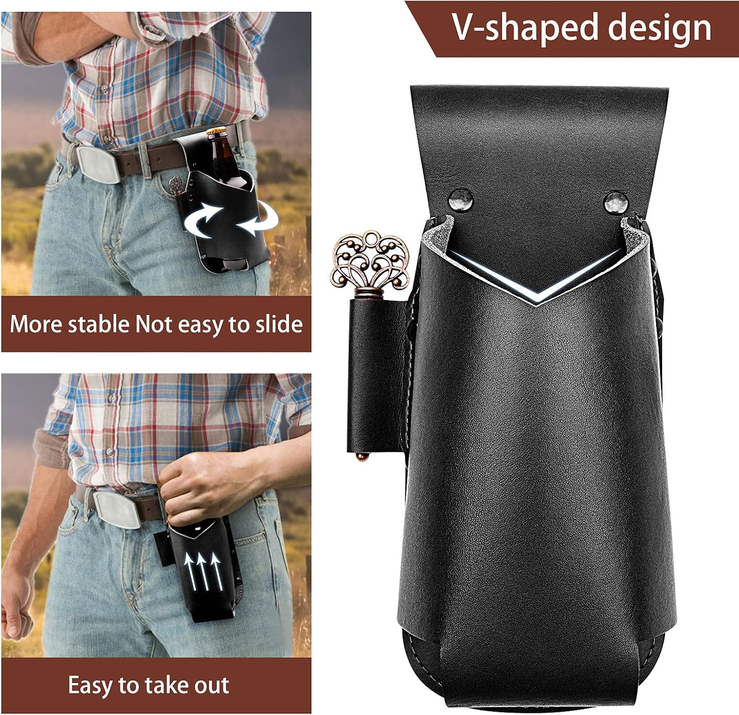 Thumbnail 4 de iPihsius Bier Holster Vintage Leder für 340 ml