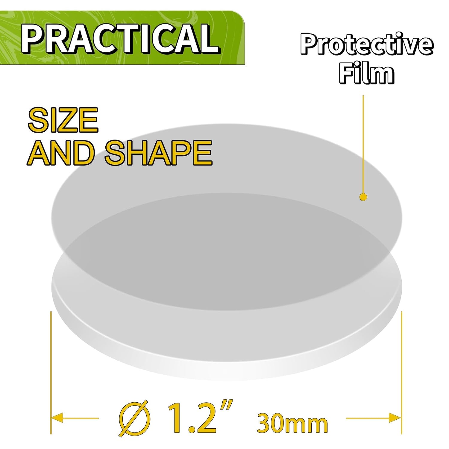 Detalle de Piteno DS150 Double-Sided Adhesive Dots, 1.2-Inch Clear Acrylic, 150 Count
