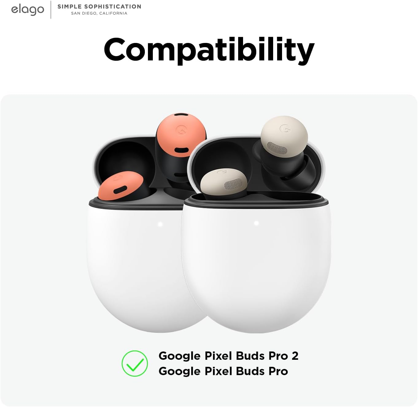 Thumbnail 1 de elago Coque Transparente en TPU pour Google Pixel Buds Pro avec porte-clé et charge sans fil intégrée