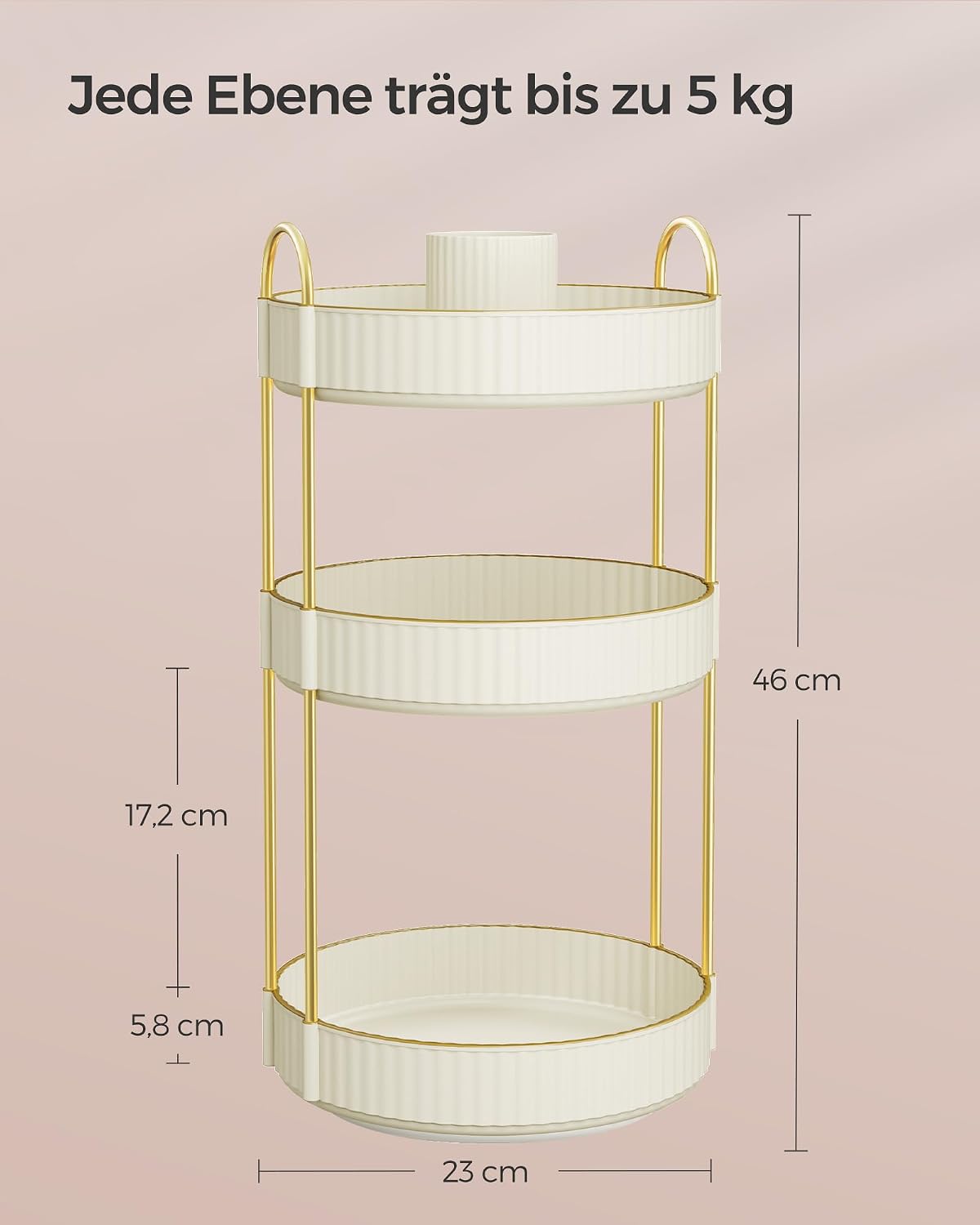 Detalle 2 de SONGMICS Make-up Organizer drehbar 3 Ebenen