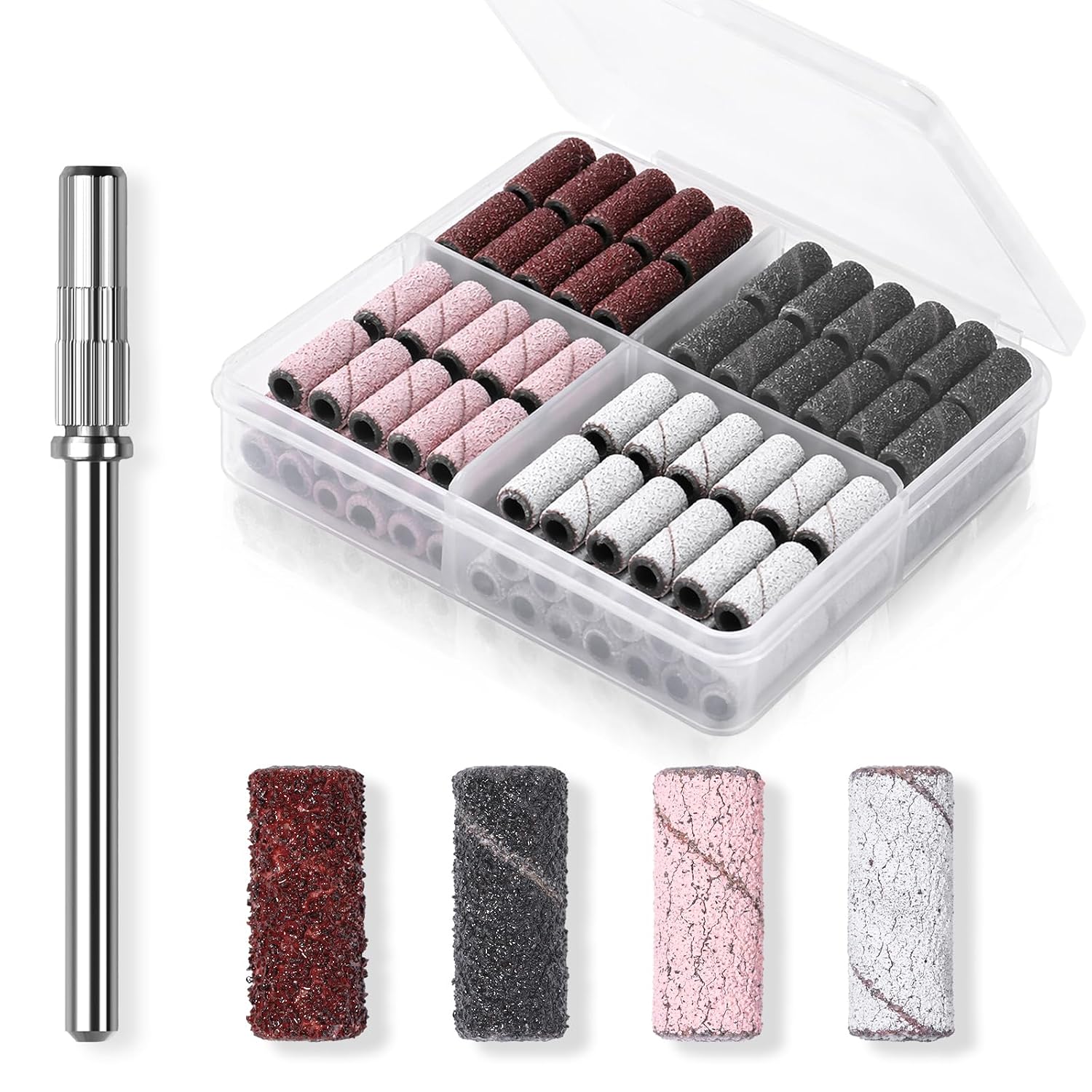 Detalle de Makartt F0899-P Nail Drill Sanding Bands, 100-Piece Set with Four Grits