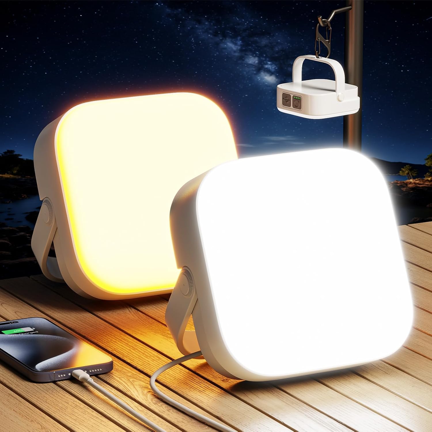 Detalle de Eventek Lampada da campeggio 4000 lm, 10000 mAh ⛺